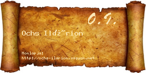 Ochs Ilárion névjegykártya